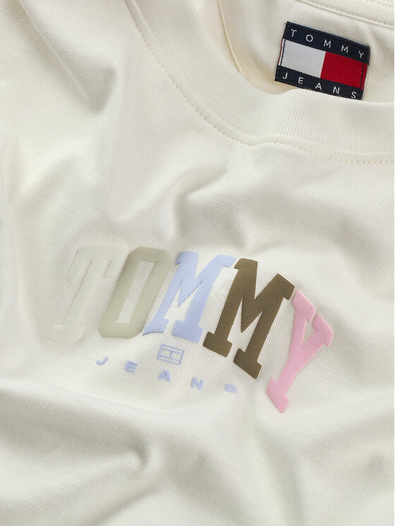 Tommy Jeans Tommy Jeans Póló Color Varsity DW0DW21337 Ekru Relaxed Fit