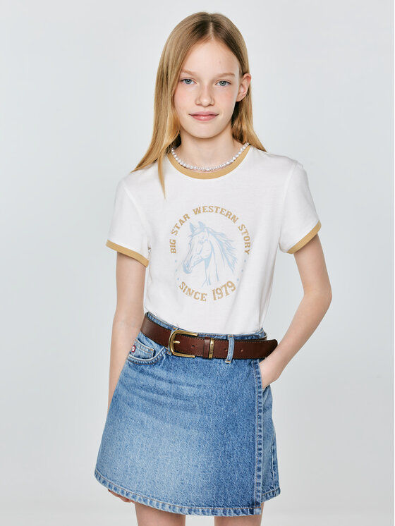 BIG STAR BIG STAR T-Shirt BETTARCA Biały Slim Fit