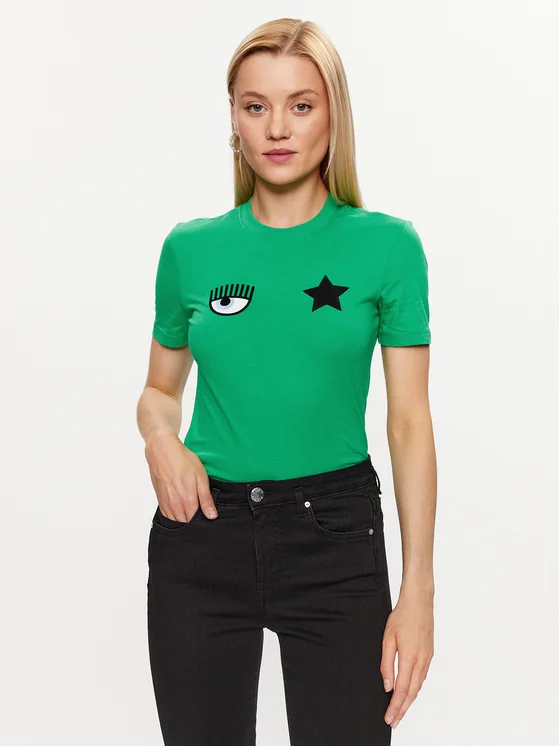 Chiara Ferragni T-Shirt 74CBHT07 Grün Regular Fit