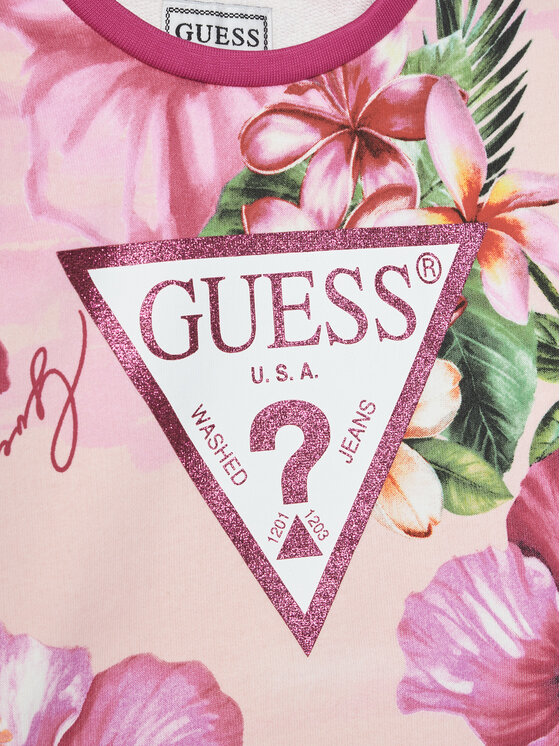 Guess Guess Mikina K6GQ00 KA6R4 Růžová Regular Fit