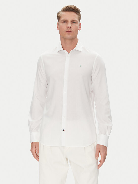 Tommy Hilfiger Tommy Hilfiger Košile MW0MW39282 Bílá Slim Fit