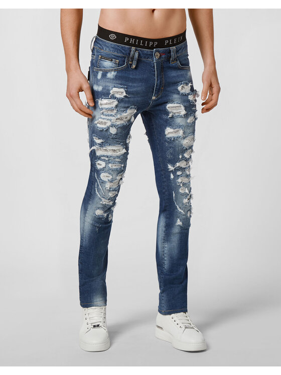 PHILIPP PLEIN PHILIPP PLEIN Jeansy 3297 Světle modrá Slim Fit