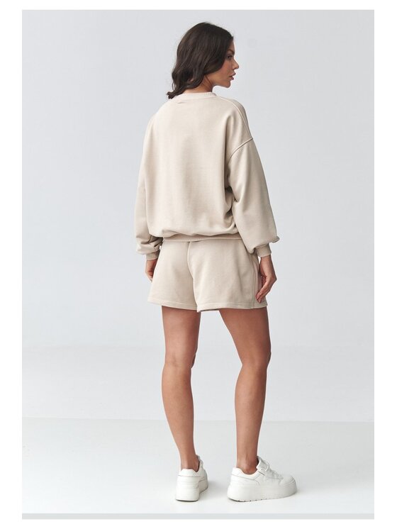 Makadamia Makadamia Dres M922 Beżowy Loose Fit