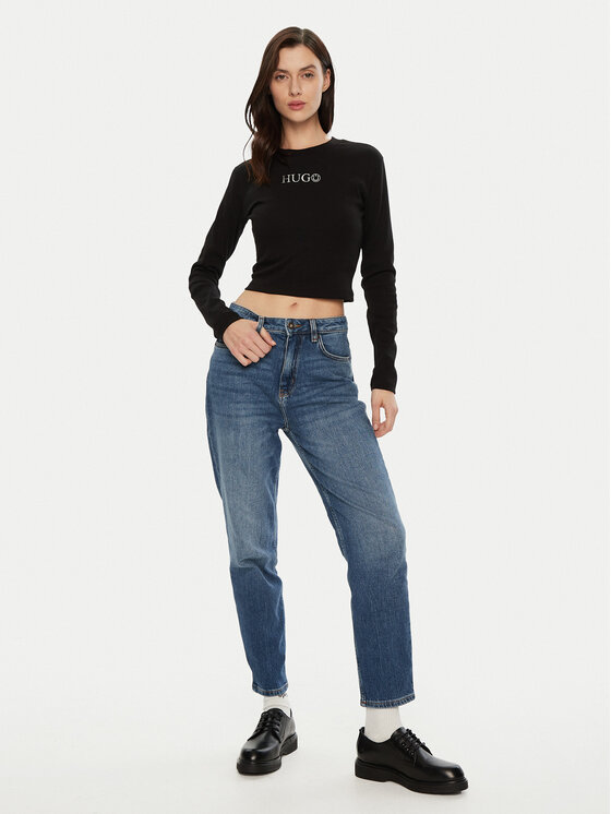 HUGO HUGO Halenka Della 50537288 Černá Slim Fit