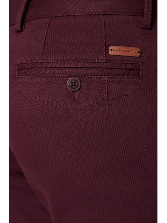 Lancerto Lancerto Chinosy Monaco SP082223000012 Bordowy Slim Fit