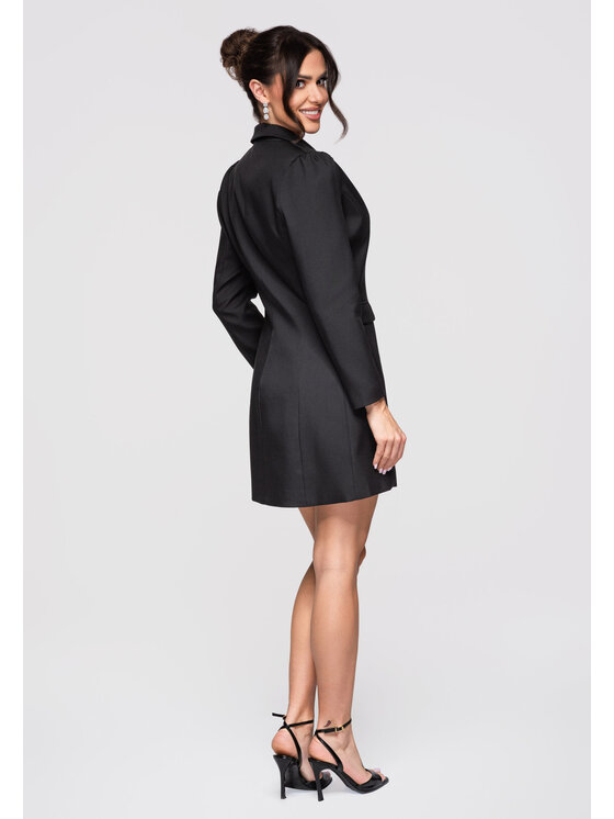 Ombre Ombre Sukienka wieczorowa LA-OM-DLR302 Czarny Slim Fit