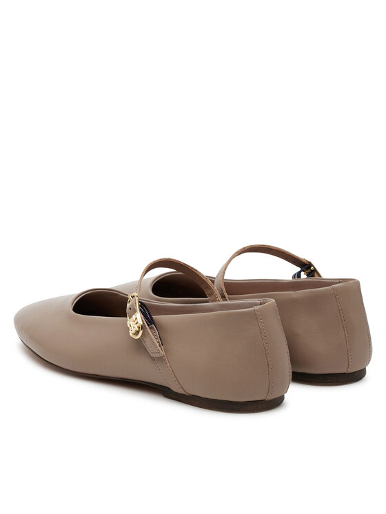 Tommy Hilfiger Tommy Hilfiger Ballerinas Leather Maryjane Ballerina FW0FW08651 Beige