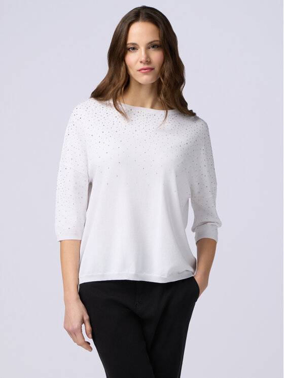 Oltre Oltre Cardigan M394E001741N011 Bianco Regular Fit