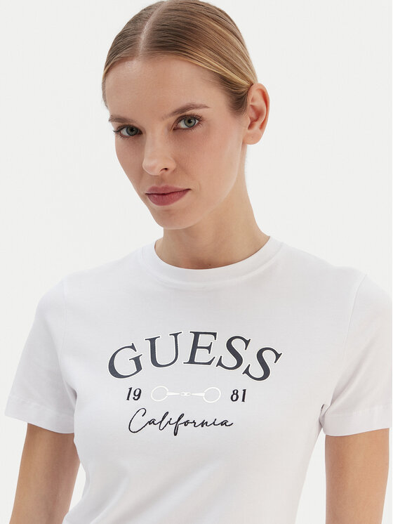 Guess Guess Tričko V6RI02 J1314 Biela Regular Fit