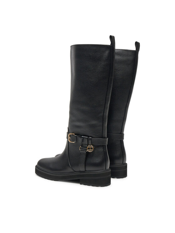 TWINSET TWINSET Kozačky ve vojenském stylu 242TGT172 Černá