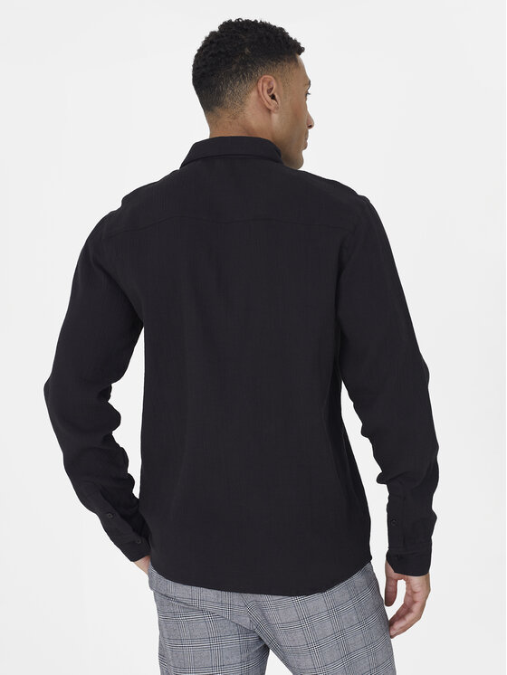Brave Soul Brave Soul Cămașă MSH-659PAXTON Negru Straight Fit