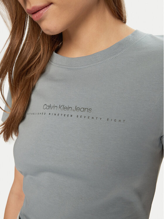 Calvin Klein Jeans Calvin Klein Jeans T-Shirt Institutional Graphic J20J224990 Γκρι Slim Fit