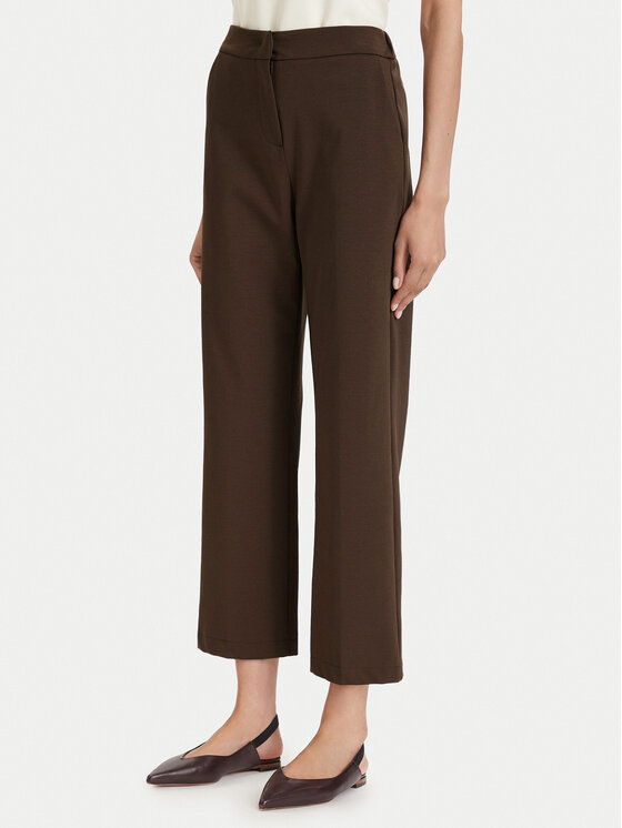 Maryley Pantaloni din material 26EB527/06MO Maro închis Regular Fit