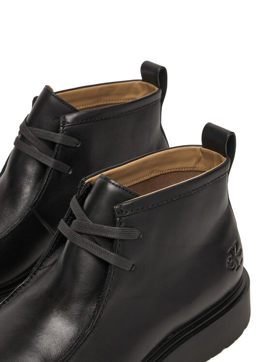 Calvin Klein Calvin Klein Šnurovacia obuv Combat Apron Mid Boot Lth YM0YM01445 Čierna