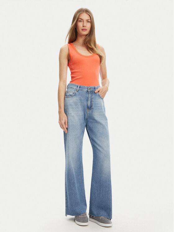 United Colors Of Benetton United Colors Of Benetton Felső 3GA2DH010 Narancssárga Slim Fit