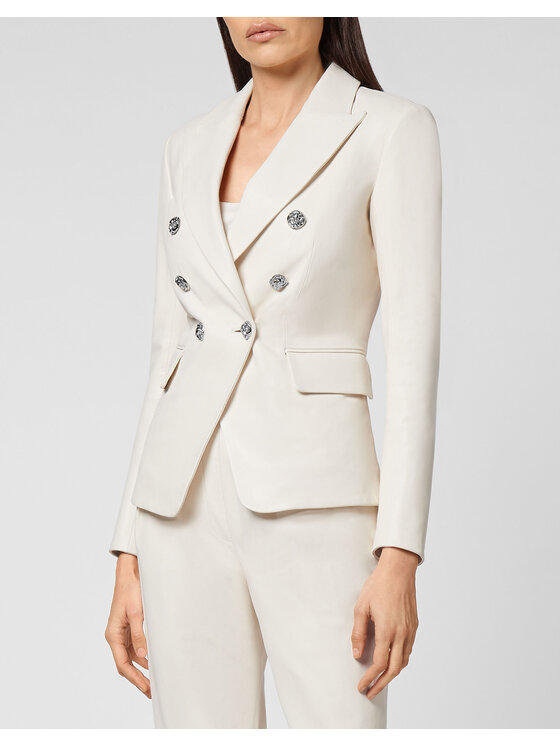 PHILIPP PLEIN PHILIPP PLEIN Marynarka 5815 Beżowy Blazer Fit