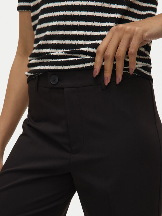 Vero Moda Vero Moda Bavlnené nohavice Texas 10334103 Čierna Straight Fit