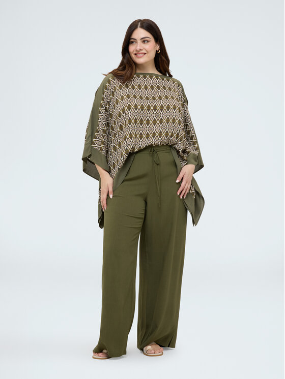 Fiorella Rubino Fiorella Rubino Spodnie materiałowe P040L002396N0S5 Zielony Over Fit
