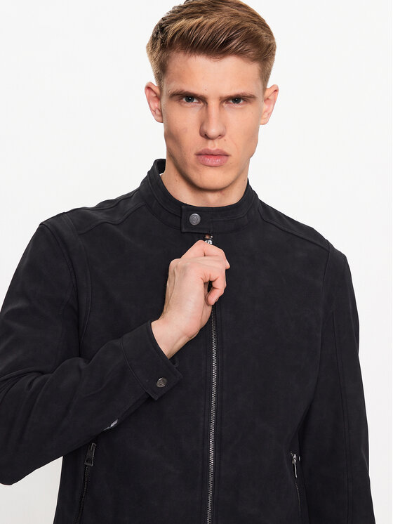 Guess Guess Kurtka z imitacji skóry M3YL00 WFHA0 Czarny Regular Fit