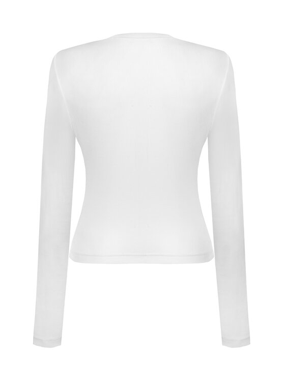 Magda Matyja Magda Matyja Bluzka NINA LONGSLEEVE WHITE Biały Fitted Fit