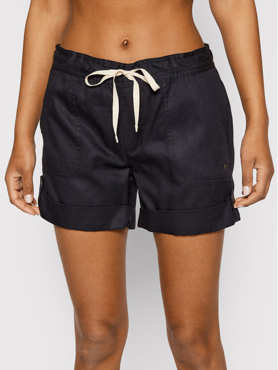 Roxy Σορτς υφασμάτινο Life Is Sweeter ERJNS03389 Μαύρο Regular Fit