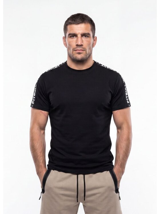 PITBULL PITBULL T-Shirt TAPE Czarny Regular Fit