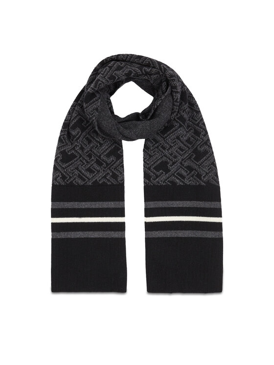 Tommy Hilfiger Šallīte Monogram Aop Scarf AM0AM12110 Melns