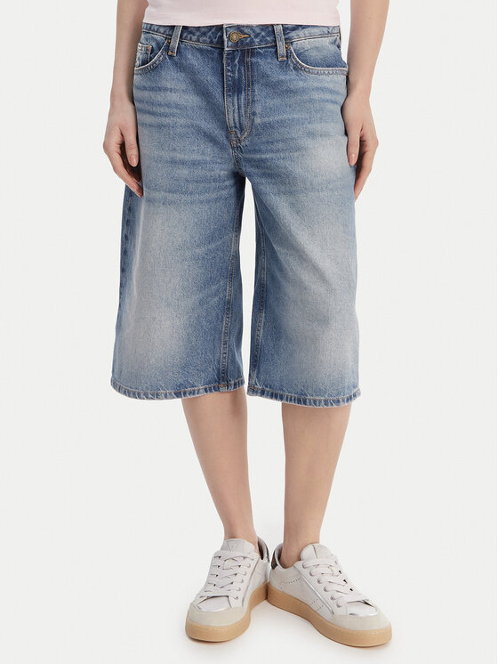 Guess Jeans Guess Jeans Pantaloncini di jeans W6GD1D D6363 Blu Baggy Fit