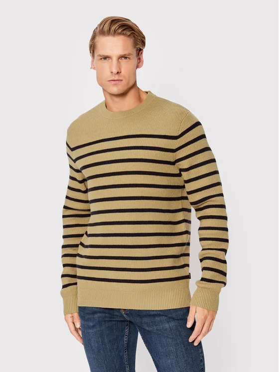 Casual Friday Pullover Karl Striped 20504400 Beige Regular Fit