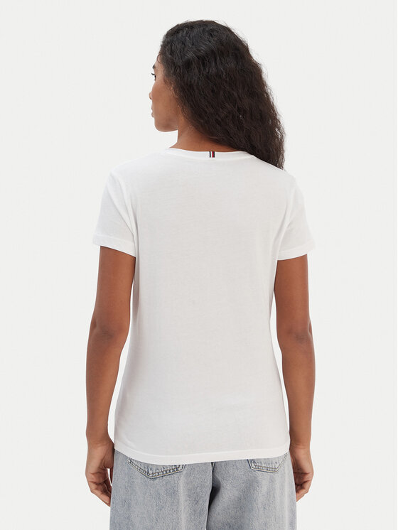 Tommy Hilfiger Tommy Hilfiger T-Shirt WW0WW22043 Bílá Regular Fit