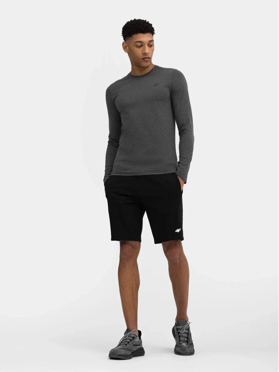 4F 4F Bavlnené šortky 4FWSS25TSHOM0817-20S Čierna Regular Fit