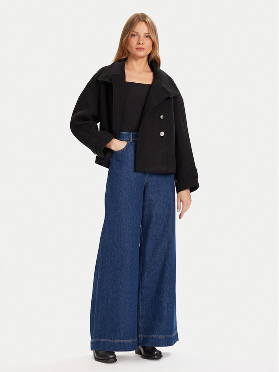 Morgan Morgan Palton de lână 252-GSTAM Negru Regular Fit