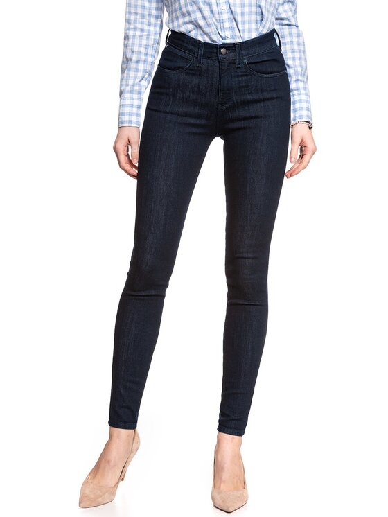 Wrangler Wrangler Jeansy HIGH RISE SKINNY Niebieski Skinny Fit