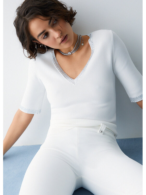 Liu Jo Liu Jo Maglione WA6222MS55N10701 Bianco Regular Fit