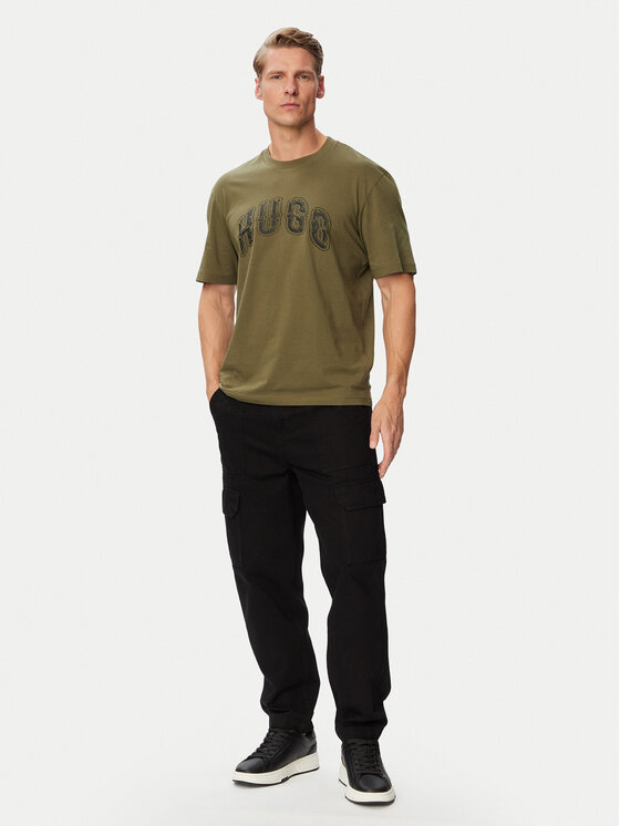 HUGO HUGO Футболка Nerpient 50566041 Хакі Regular Fit