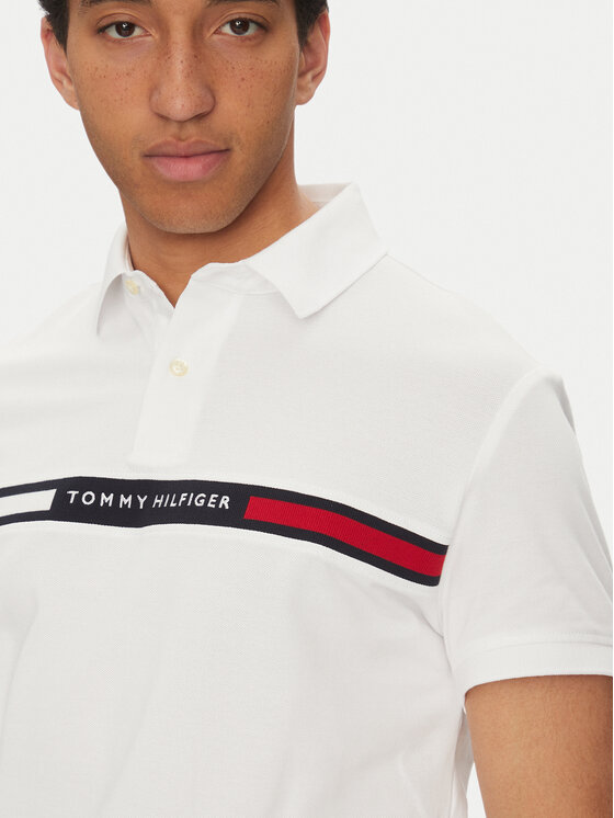 Tommy Hilfiger Tommy Hilfiger Polo Chest Insert MW0MW38130 Bijela Regular Fit