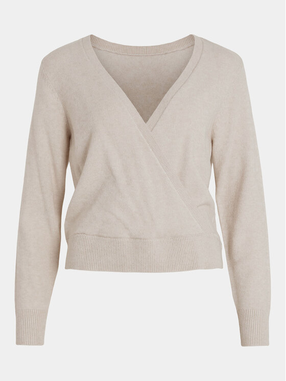 Vila Vila Pulover Ril 14092042 Bež Regular Fit