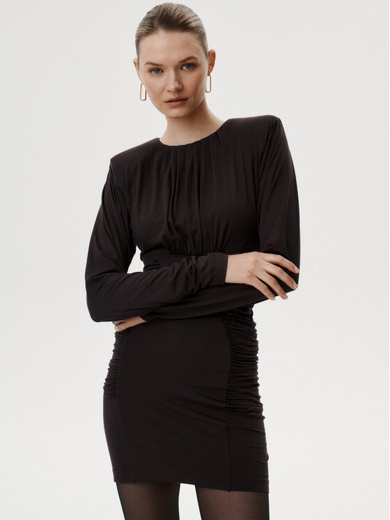 MARI PRETI MARI PRETI Koktejlové šaty Voleta Hnědá Slim Fit