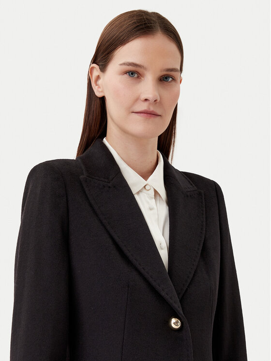 Motivi Motivi Gyapjú kabát 0039Q100534N Fekete Slim Fit