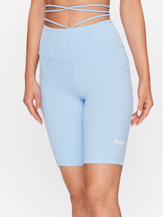 Guess Cyklistické šortky Brigit V3GD02 MC04Z Modrá Super Skinny Fit