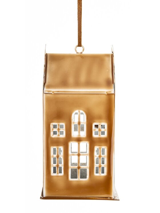 MIAhome MIAhome Figurka domek metalowy kawowy KOFFIE Brązowy