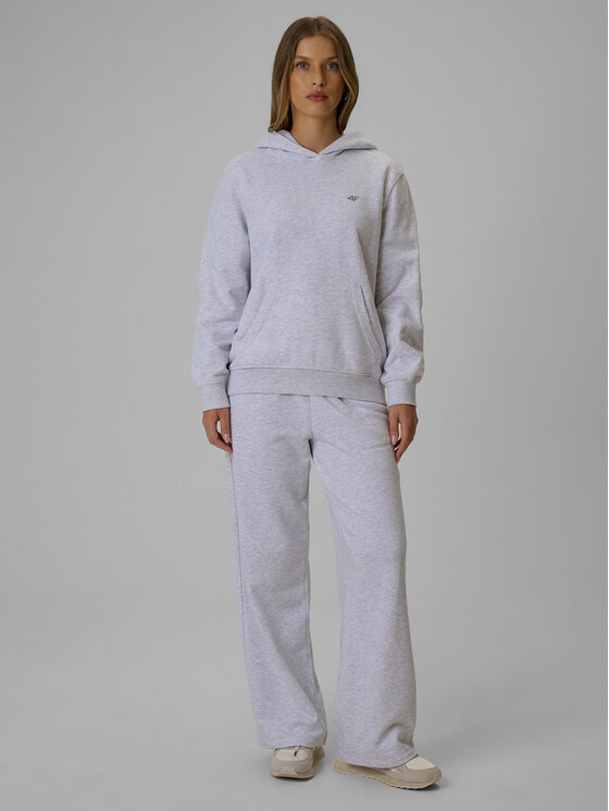 4F 4F Bluza BASIC+ Szary jasny Relaxed Fit