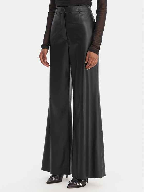 HUGO Pantaloni din imitație de piele Hasmina-1 50552964 Negru Wide Leg
