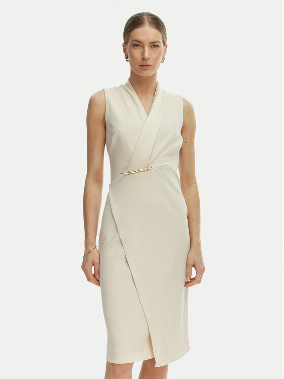 Rinascimento Rinascimento Rochie cocktail CFC0128108003 Bej Slim Fit
