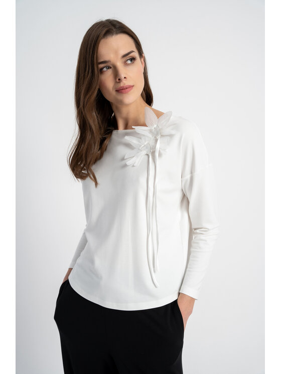 CLICK CLICK Blúzka 10-6866 Biela Regular Fit