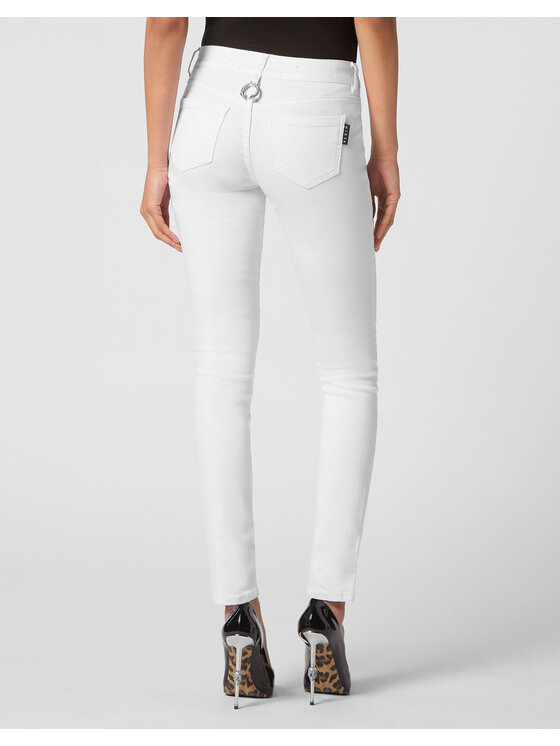 PHILIPP PLEIN PHILIPP PLEIN Jegginsy 8813 Biały Jegging Fit