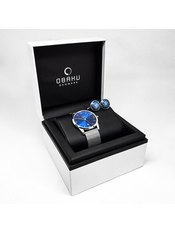 Obaku Obaku Orologio V169GDCLMC+spinki Argento