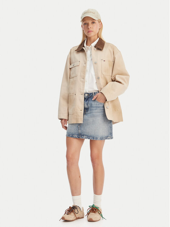 Tommy Jeans Tommy Jeans Prijelazna jakna Distressed Chore DW0DW22599 Bež Relaxed Fit