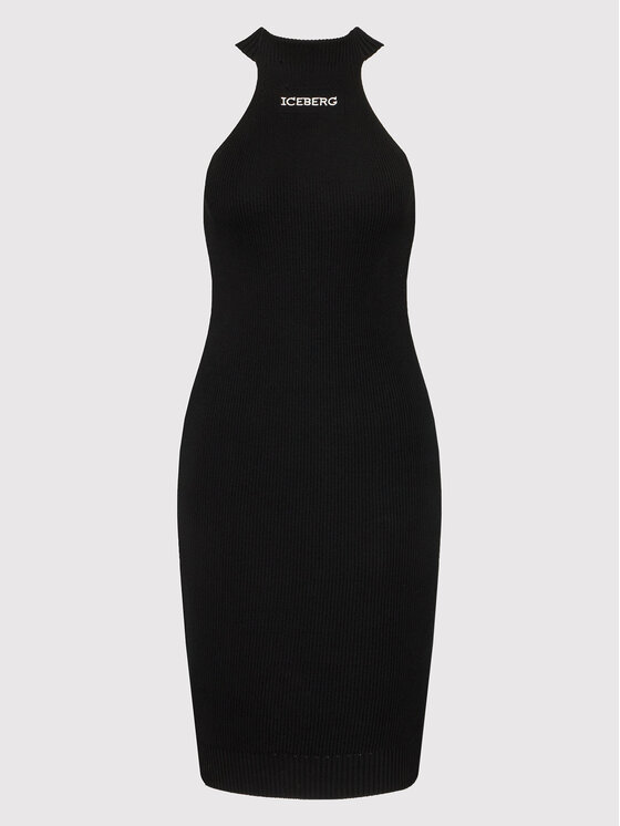 Iceberg Iceberg Strickkleid AH0176049000 Schwarz Slim Fit