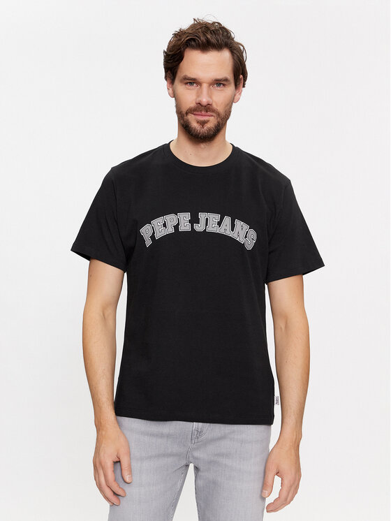 Pepe Jeans T-krekls Clement PM509220 Melns Regular Fit